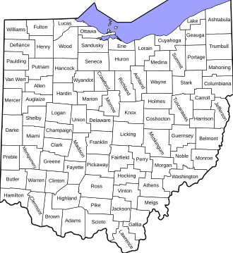 Ohio counties coverage map